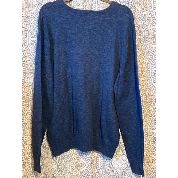 Mens American Eagle Outfitters Blue V-Neck Sweater Size L Lightweight Knit - Picture 2 of 9